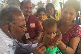 Distribution of sweets to children