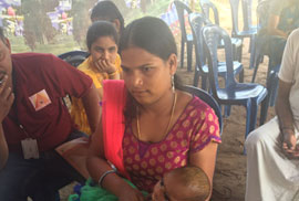 Distribution of sweets to children